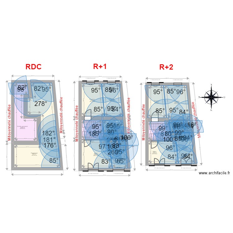 TOURNEUR / BILLAUDEAU. Plan de 18 pièces et 163 m2