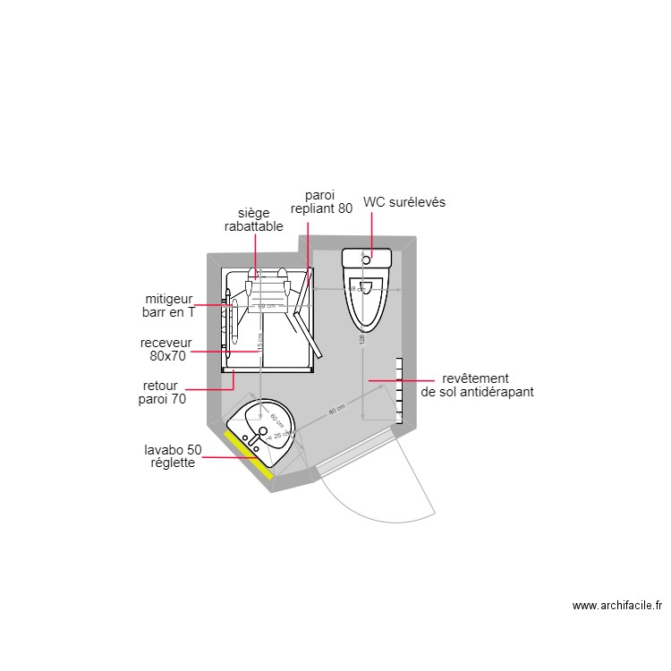 choissy75013. Plan de 1 pièce et 2 m2