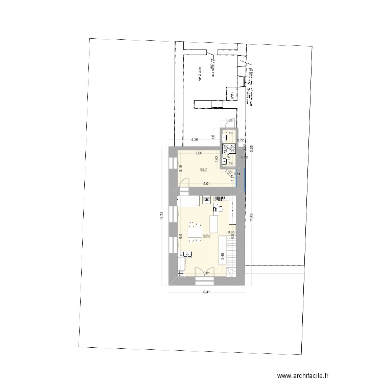 Vo_Longère martin. Plan de 6 pièces et 78 m2