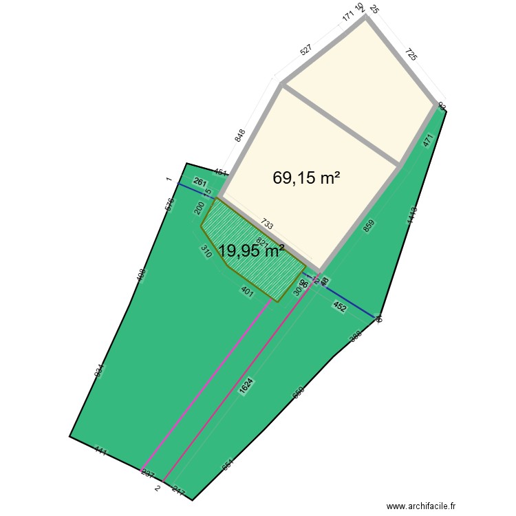 Savel. Plan de 3 pièces et 132 m2