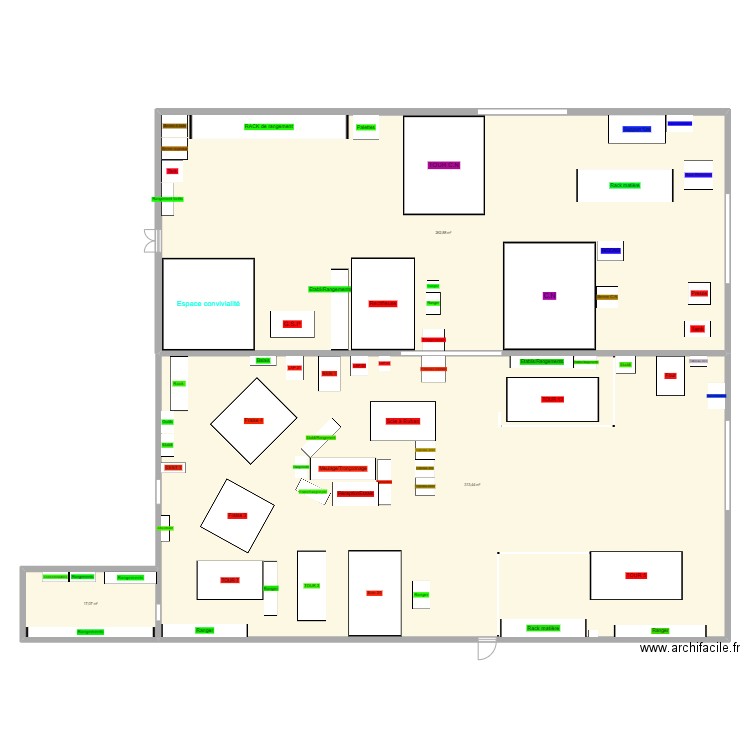 Plan Atelier V1. Plan de 3 pièces et 593 m2