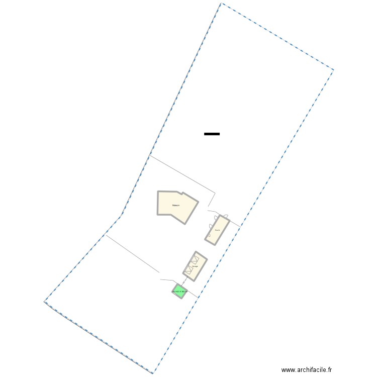 Ensemble simplifié. Plan de 4 pièces et 185 m2