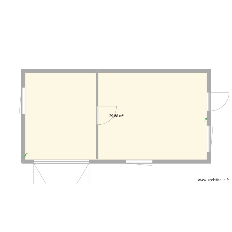 garage. Plan de 1 pièce et 30 m2