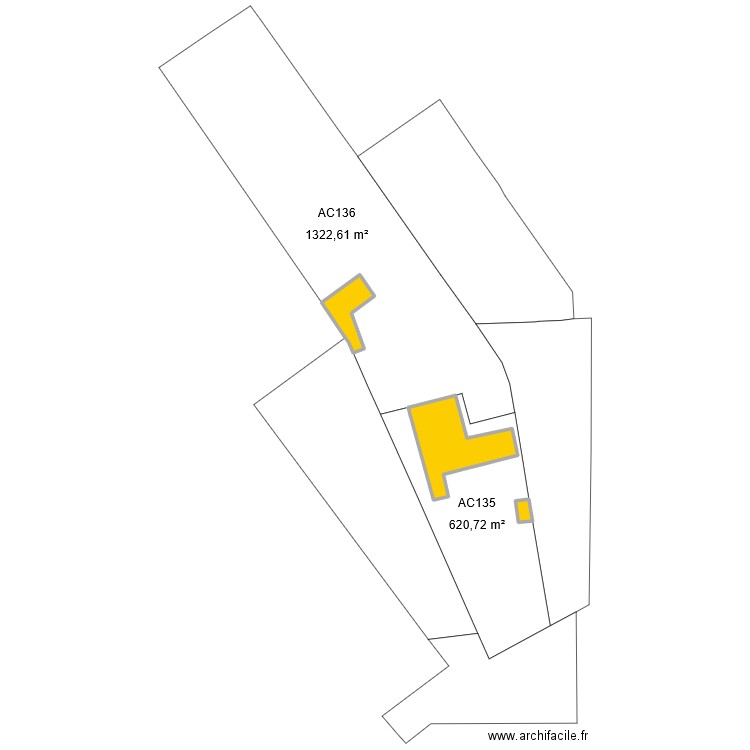 PLAN DE MASSE EXISTANT. Plan de 3 pièces et 174 m2