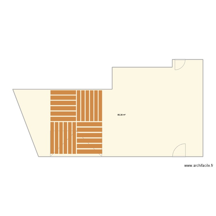 plan jardin d'entrée. Plan de 1 pièce et 85 m2