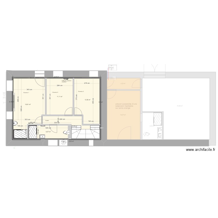 PLAN  AUX COTES Electricité. Plan de 17 pièces et 133 m2