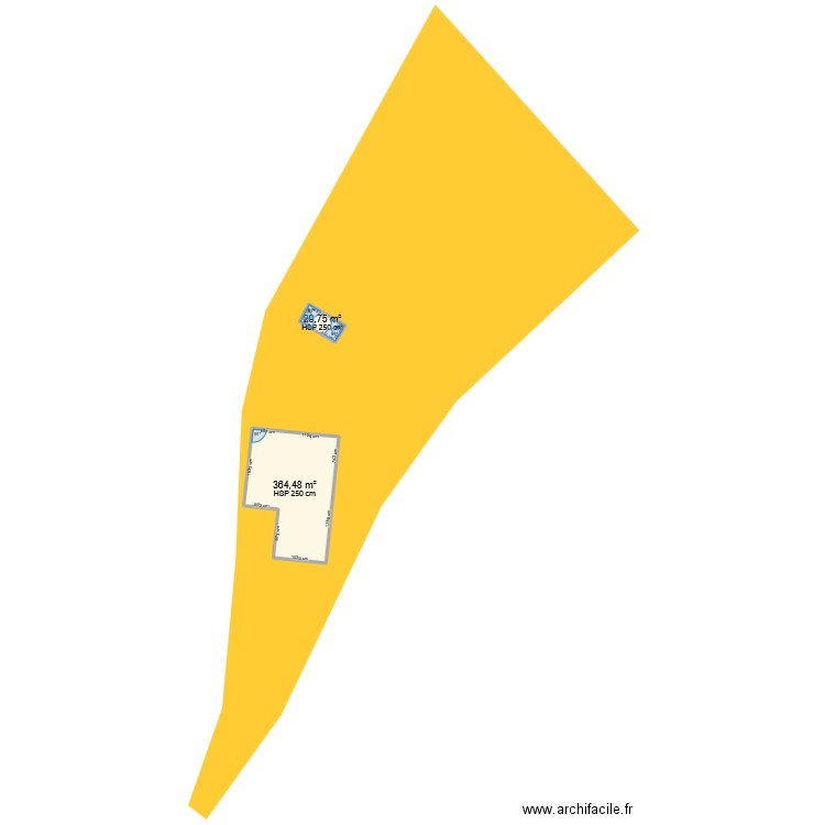 cadastre. Plan de 2 pièces et 394 m2