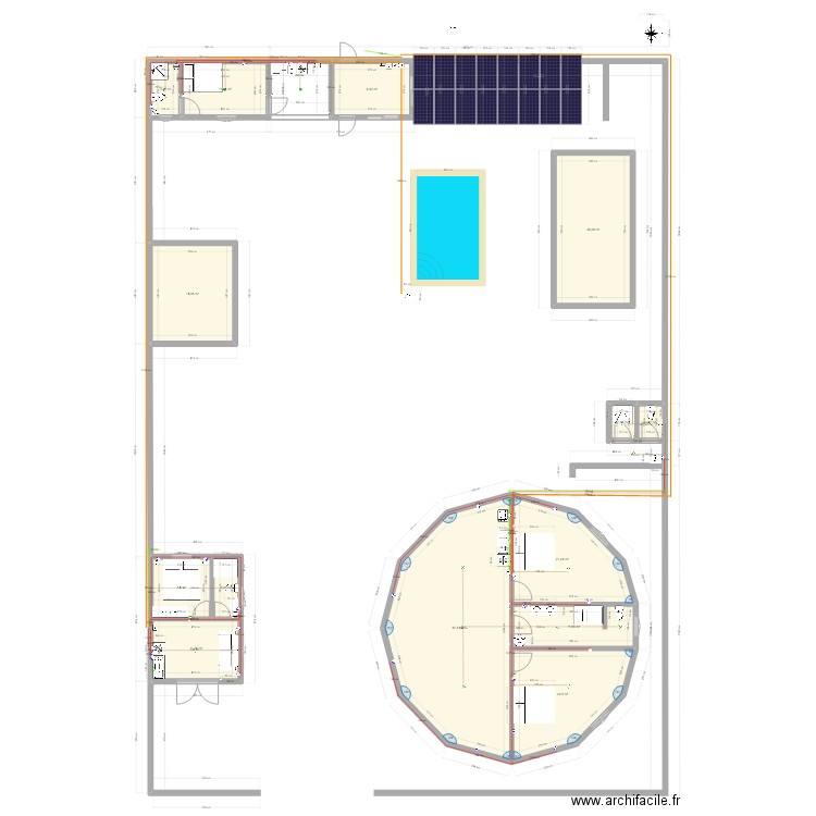 48H élec. Plan de 14 pièces et 207 m2