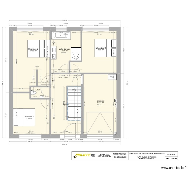 REZ DE CHAUSSEE - ALI CRUSNES. Plan de 7 pièces et 83 m2