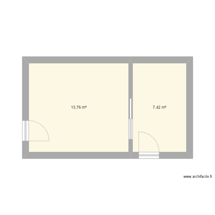 Plan elec. Plan de 2 pièces et 21 m2