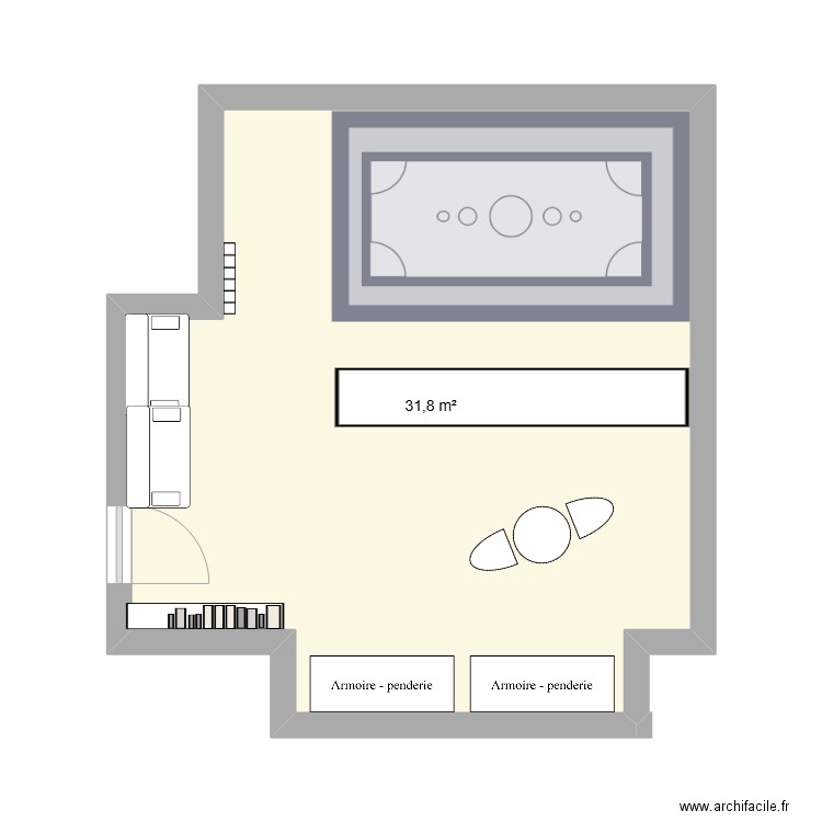 salle EPSI. Plan de 1 pièce et 32 m2