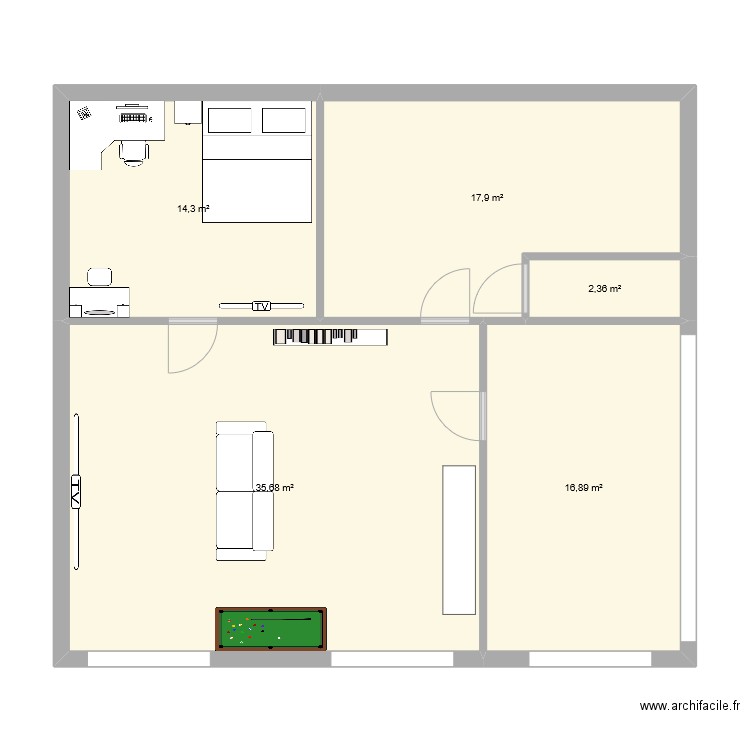 Lucas et Selena les best. Plan de 5 pièces et 87 m2