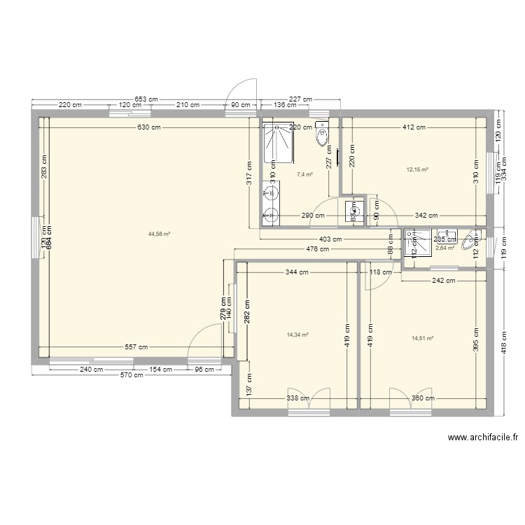 maison. Plan de 6 pièces et 96 m2