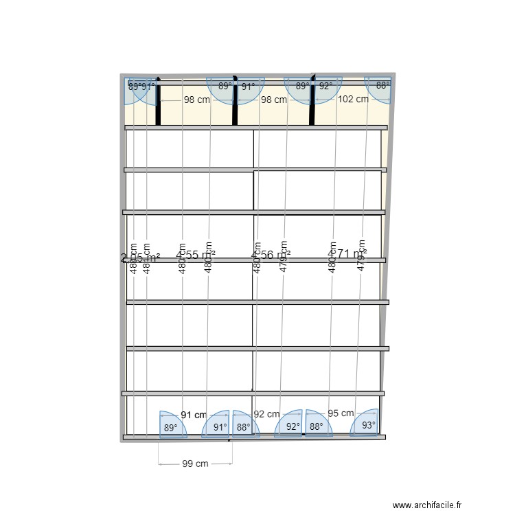 PLANCHER. Plan de 4 pièces et 16 m2