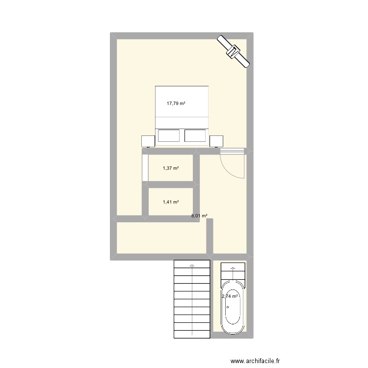 Suite terrass1. Plan de 5 pièces et 31 m2