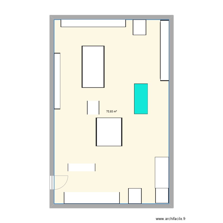 Magasin fleuriste. Plan de 1 pièce et 71 m2