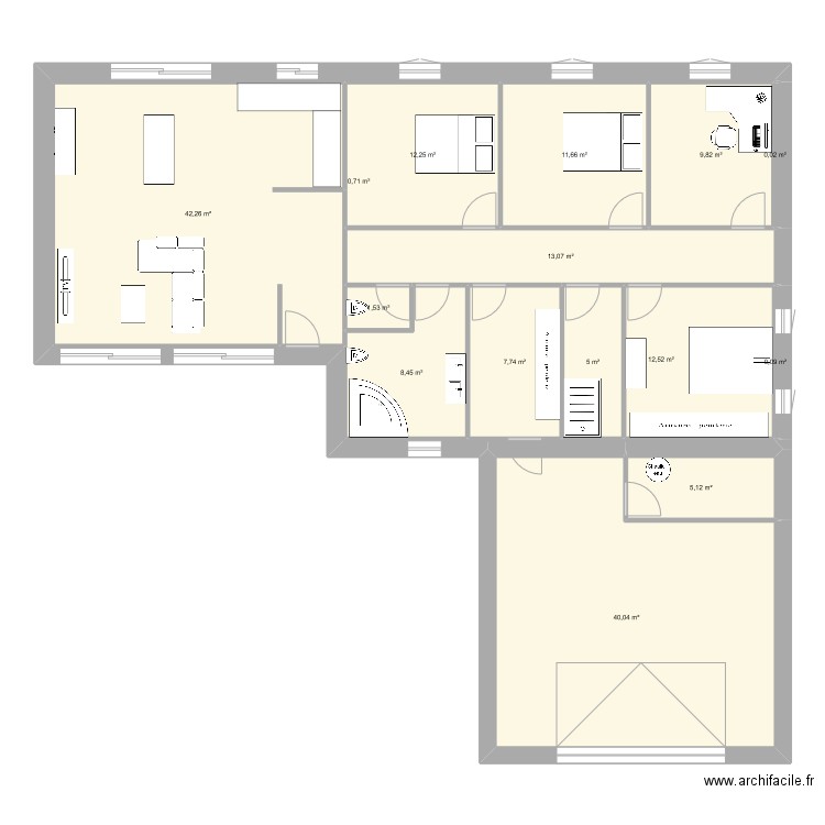 HUGO JO . Plan de 15 pièces et 170 m2