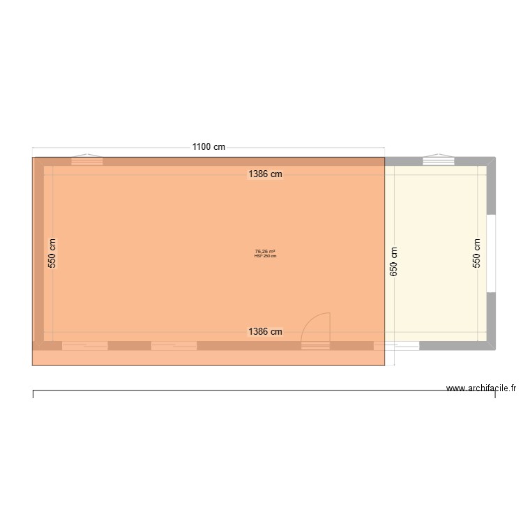 Chalet. Plan de 1 pièce et 76 m2