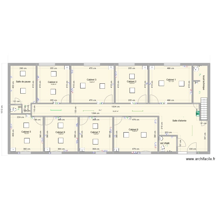 travaux nouveau plan cabinet 2. Plan de 12 pièces et 194 m2