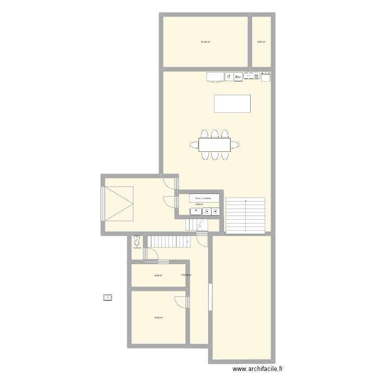 maisondodo. Plan de 7 pièces et 66 m2