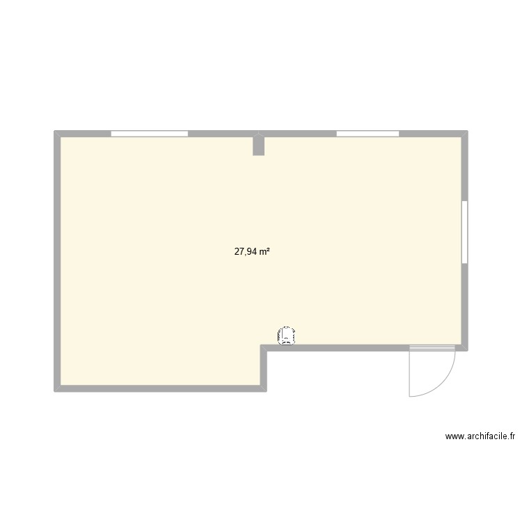 Salon salle à manger. Plan de 1 pièce et 28 m2