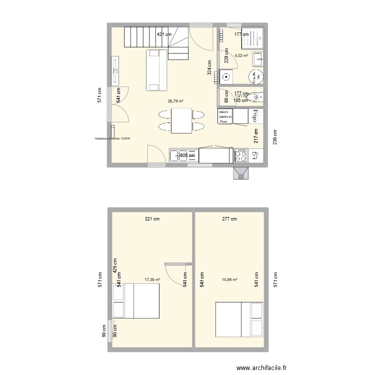 Maison varades 2. Plan de 5 pièces et 65 m2