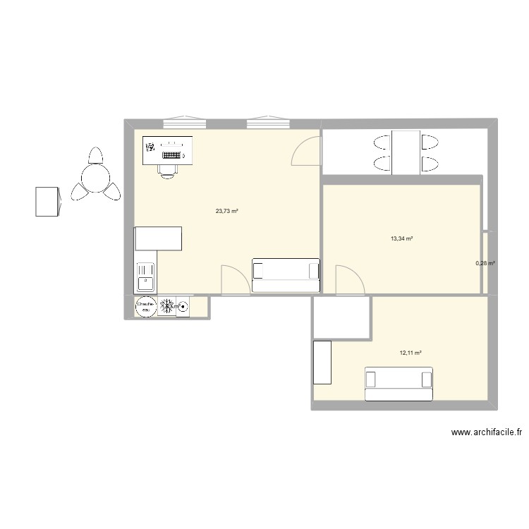 benedit 1. Plan de 5 pièces et 51 m2