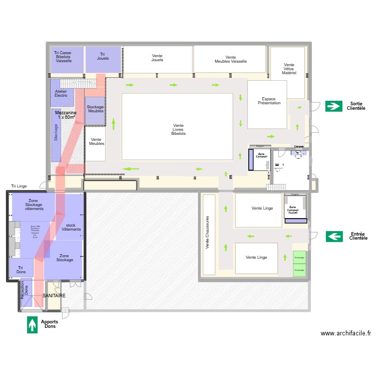 Projet MEZZANINE 1x60m² 20/01/2025. Plan de 8 pièces et 1385 m2