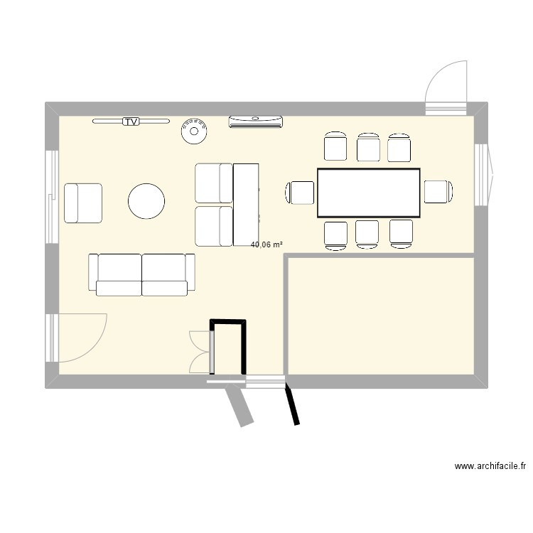 stef. Plan de 1 pièce et 40 m2