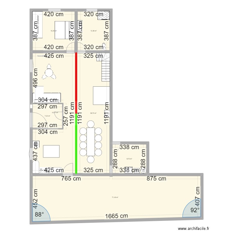 Maison Longchamps côtes exactes. Plan de 7 pièces et 199 m2