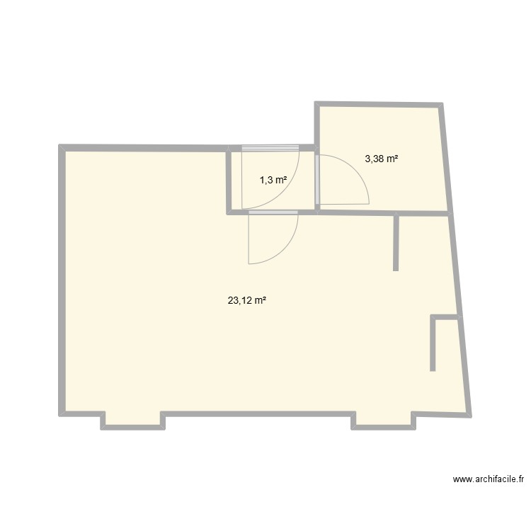 studio nsi. Plan de 3 pièces et 28 m2