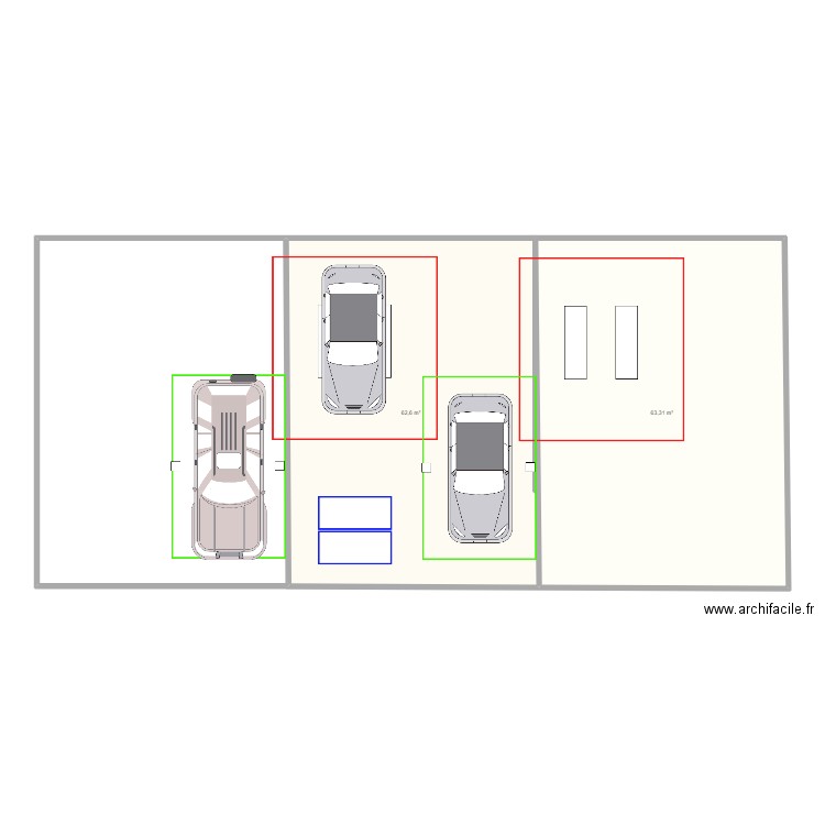 R18 portes idem_v1. Plan de 2 pièces et 126 m2