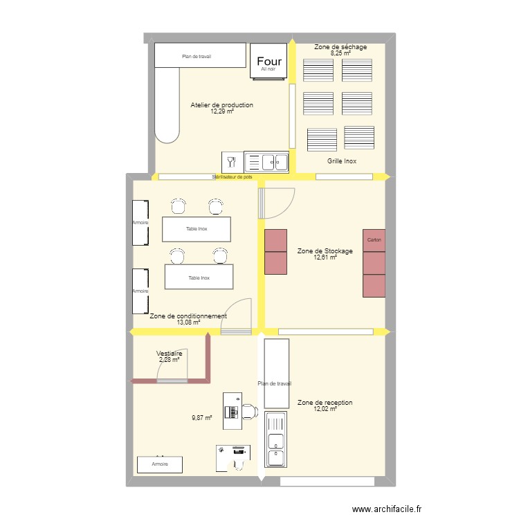 Societe HAJJI FOOD . Plan de 7 pièces et 70 m2