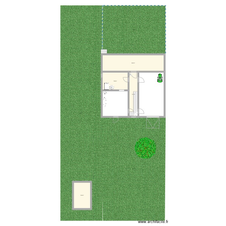 sous-sol . Plan de 4 pièces et 79 m2