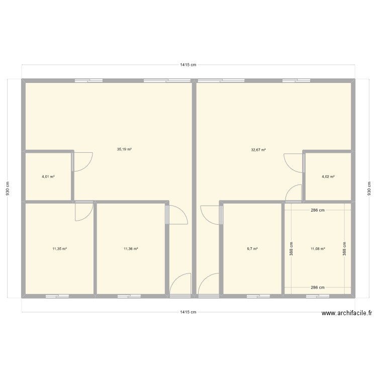 MAYANJ1. Plan de 8 pièces et 119 m2