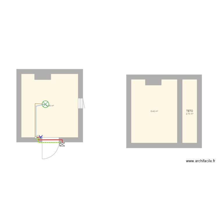 ELETRICIDADE . Plan de 3 pièces et 22 m2