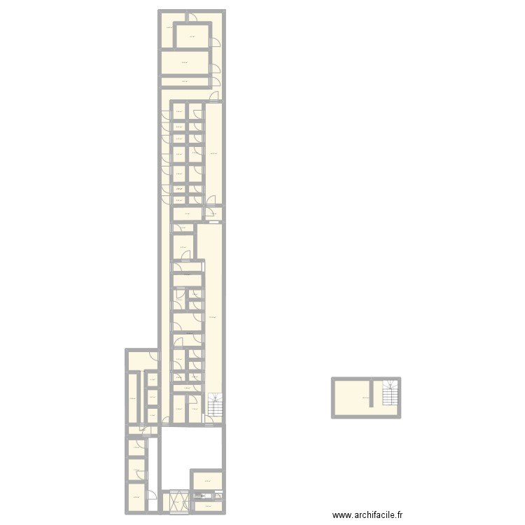 LRBPO. Plan de 43 pièces et 229 m2