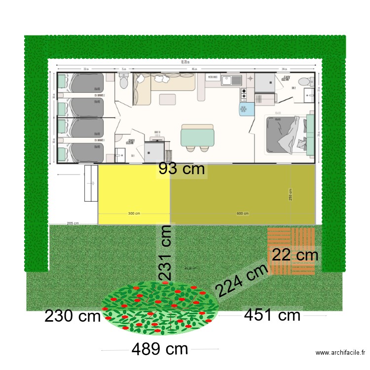 alain cathy valide. Plan de 2 pièces et 23 m2