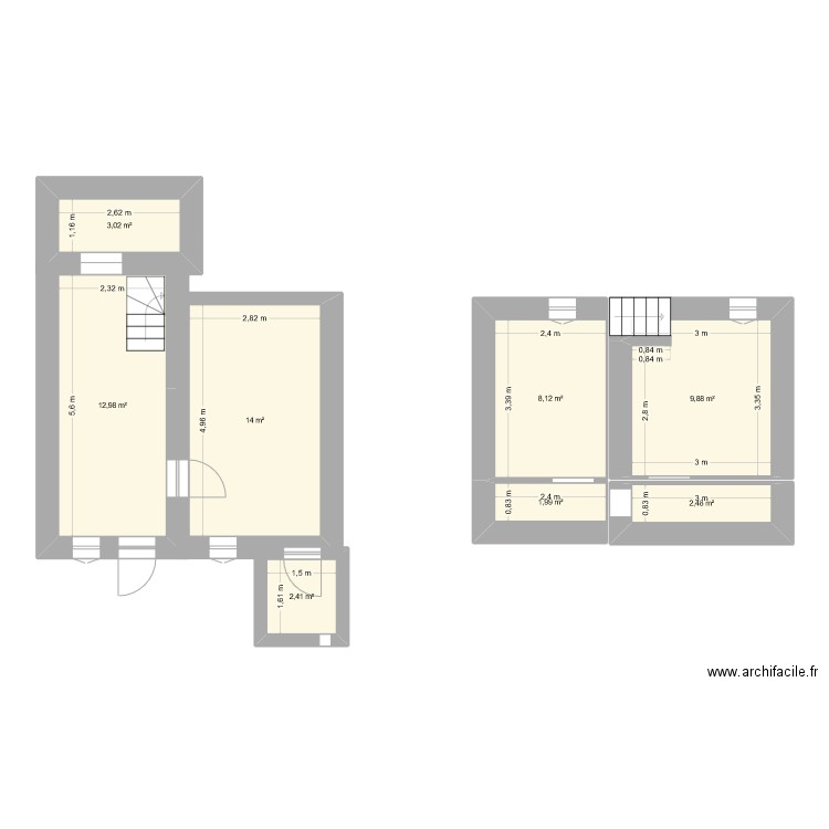 Cast8. Plan de 8 pièces et 55 m2