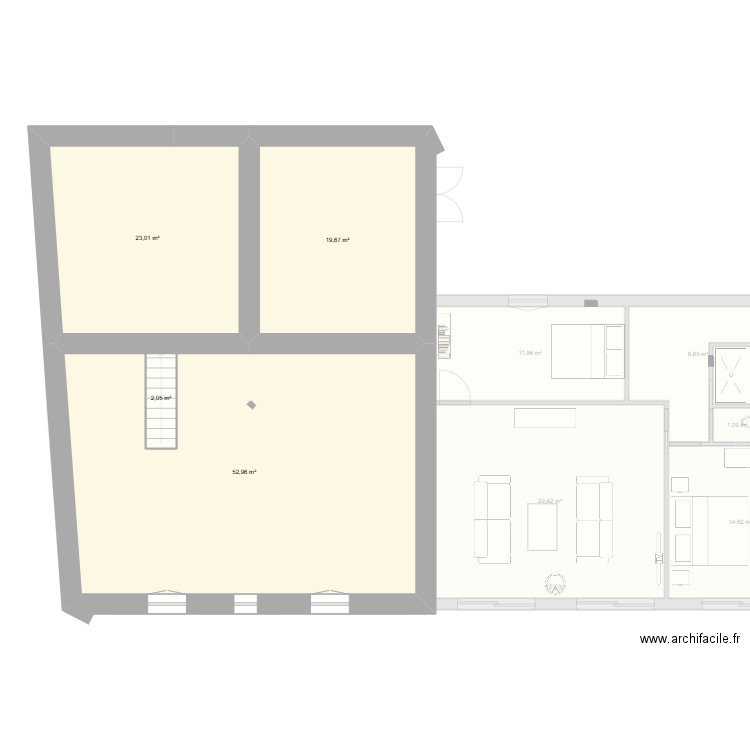 MDH2. Plan de 16 pièces et 267 m2