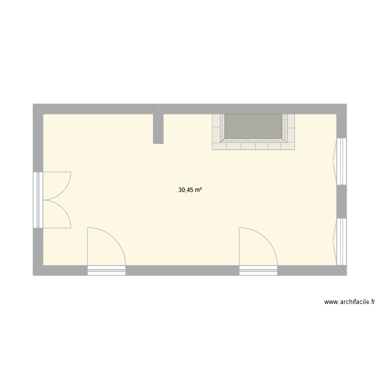 Salle18. Plan de 1 pièce et 30 m2