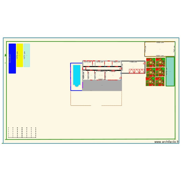 maison. Plan de 18 pièces et 1258 m2