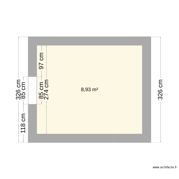 serre wacquingen. Plan de 1 pièce et 9 m2