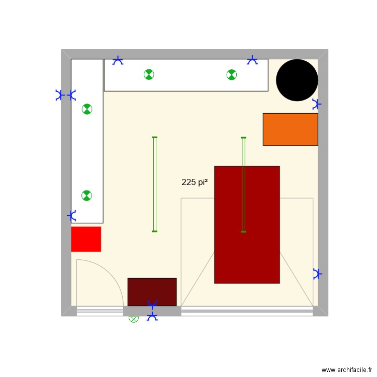 Cabanon 2. Plan de 1 pièce et 21 m2