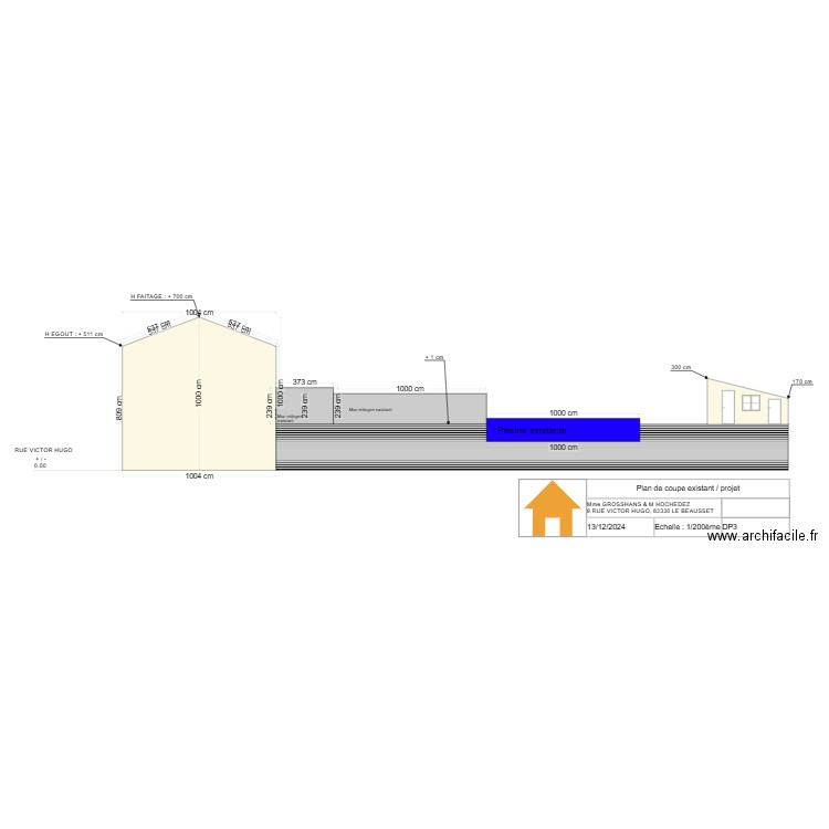 plan de coupe. Plan de 0 pièce et 0 m2