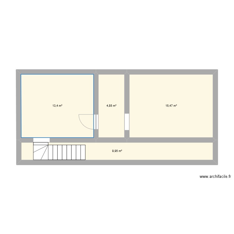 SOUS SOL REGIE QUARTIER. Plan de 4 pièces et 44 m2