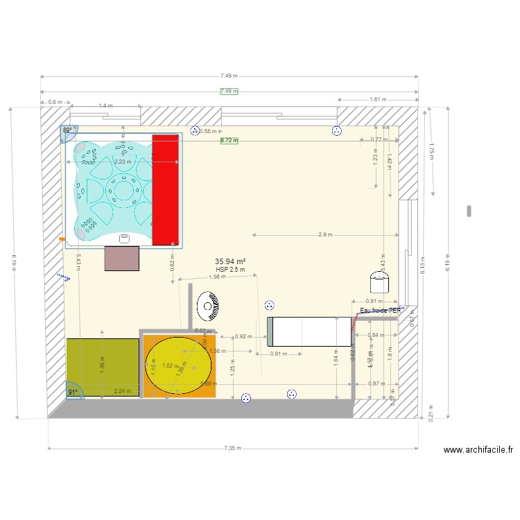 wistub1207v1. Plan de 1 pièce et 36 m2