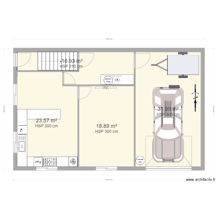 bled. Plan de 5 pièces et 166 m2