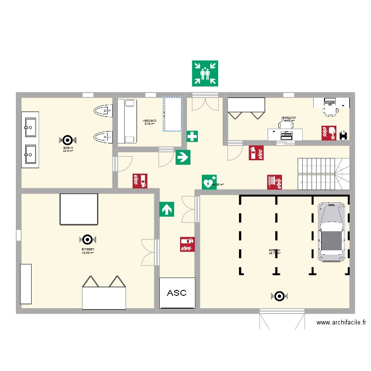 planta baja. Plan de 6 pièces et 186 m2