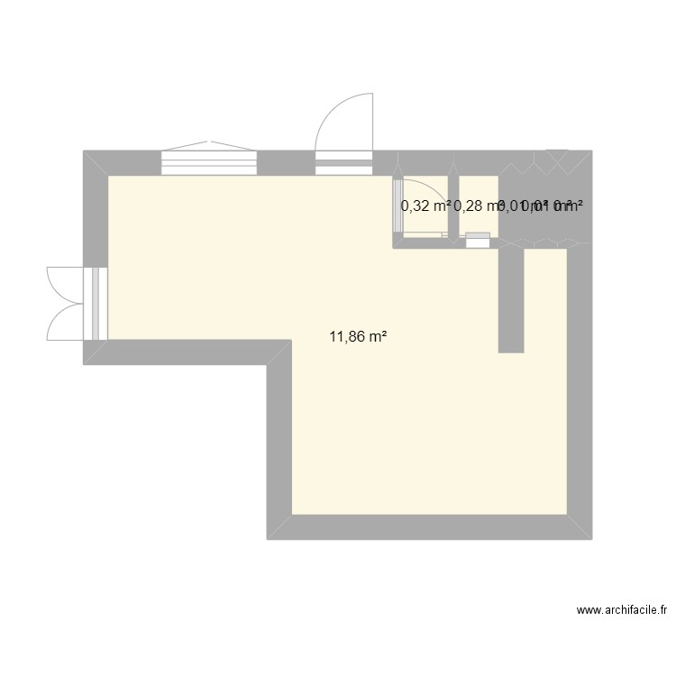 cafe . Plan de 6 pièces et 12 m2